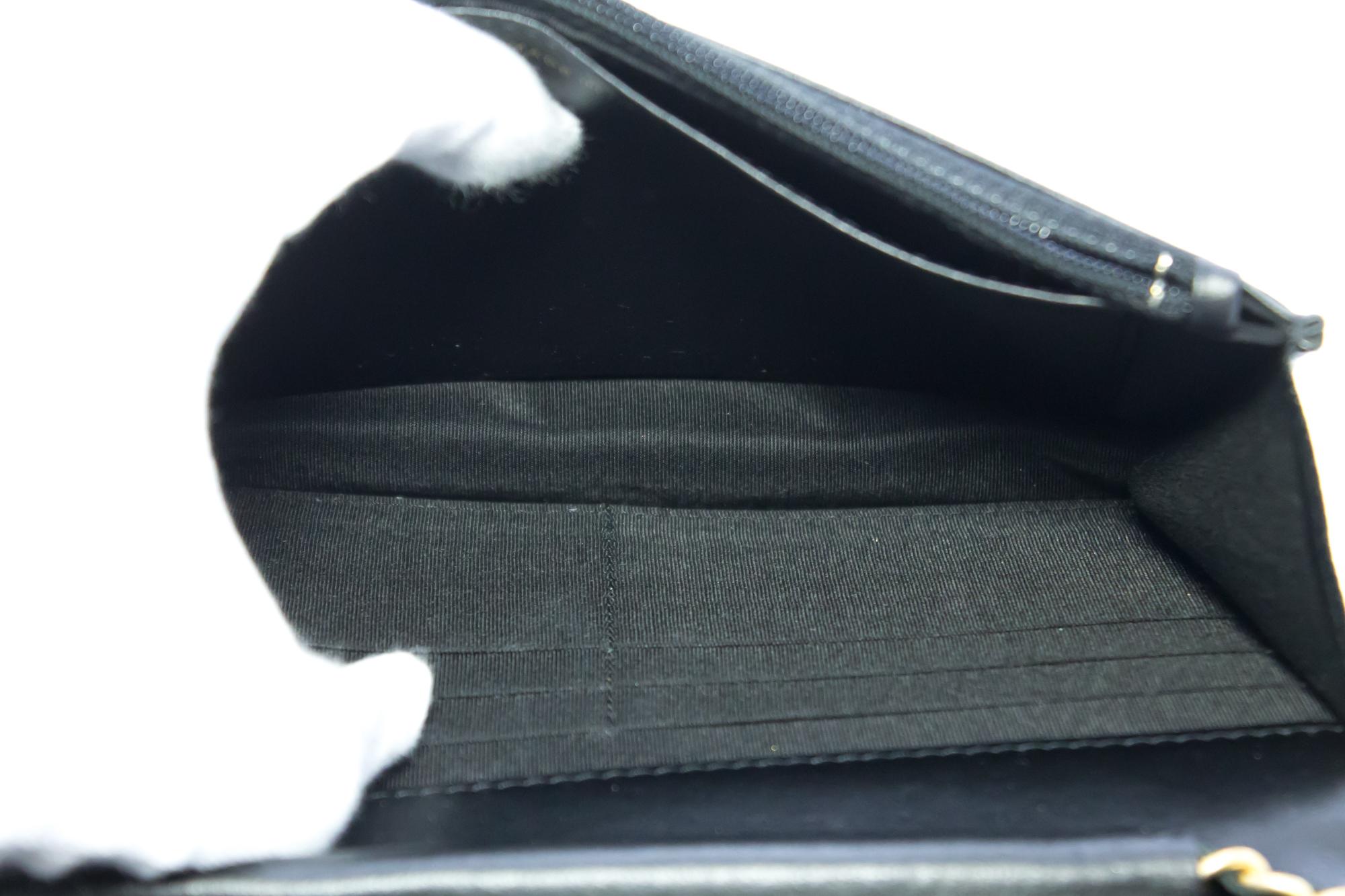 CHANEL Boy V-Stitch Caviar WOC Wallet On Chain Black Shoulder Bag Leather 2