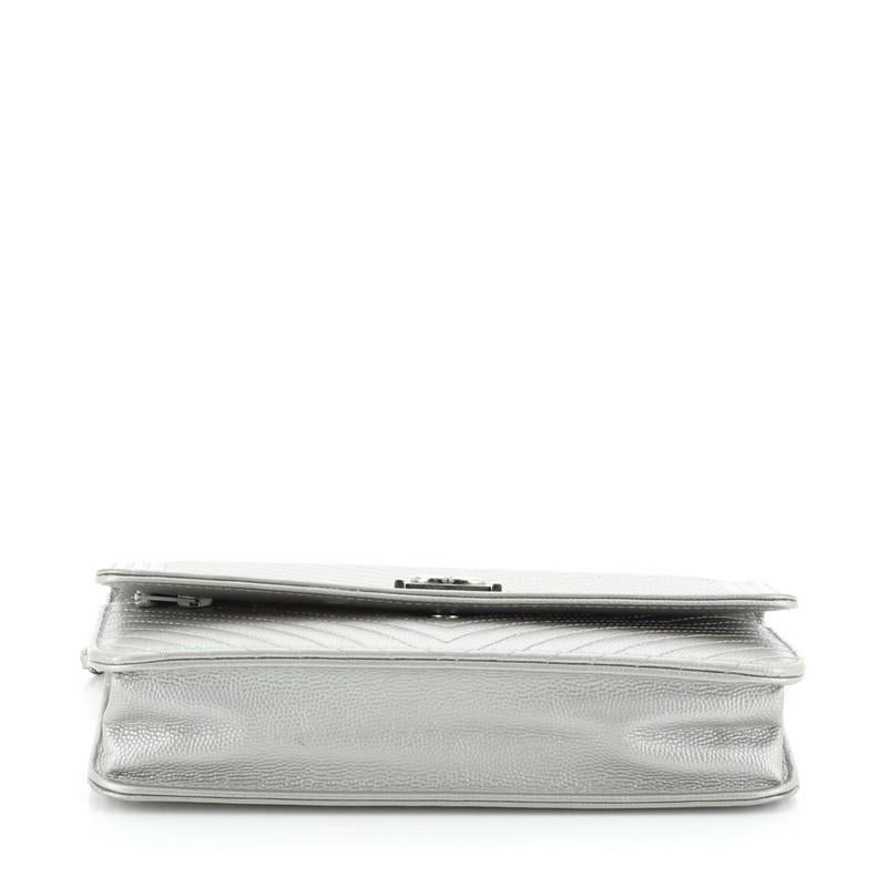 chanel wallet on chain grey