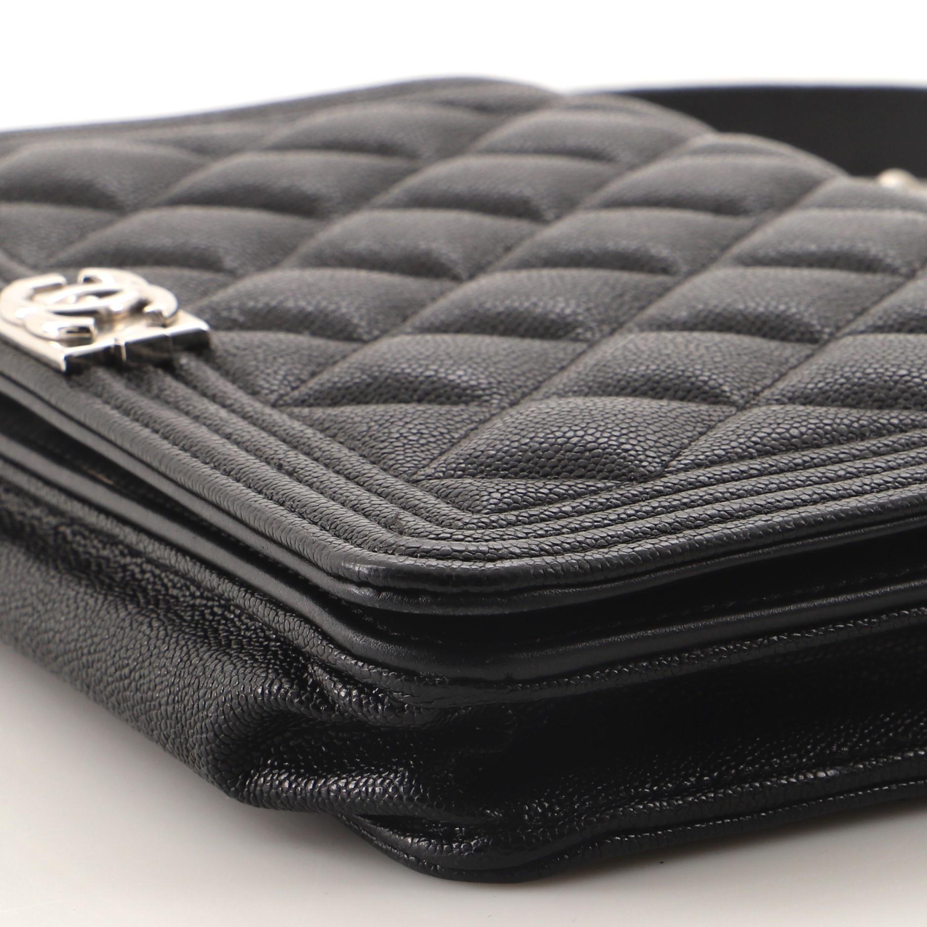 Chanel Boy Wallet on Chain Quilted Caviar 2