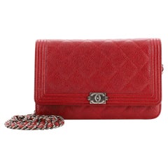 Chanel Boy Wallet on Chain Quilted Caviar