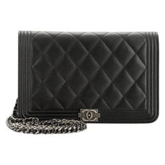 Chanel Boy Wallet On Chain Quilted Caviar