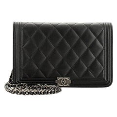 Chanel Boy Wallet On Chain Quilted Caviar