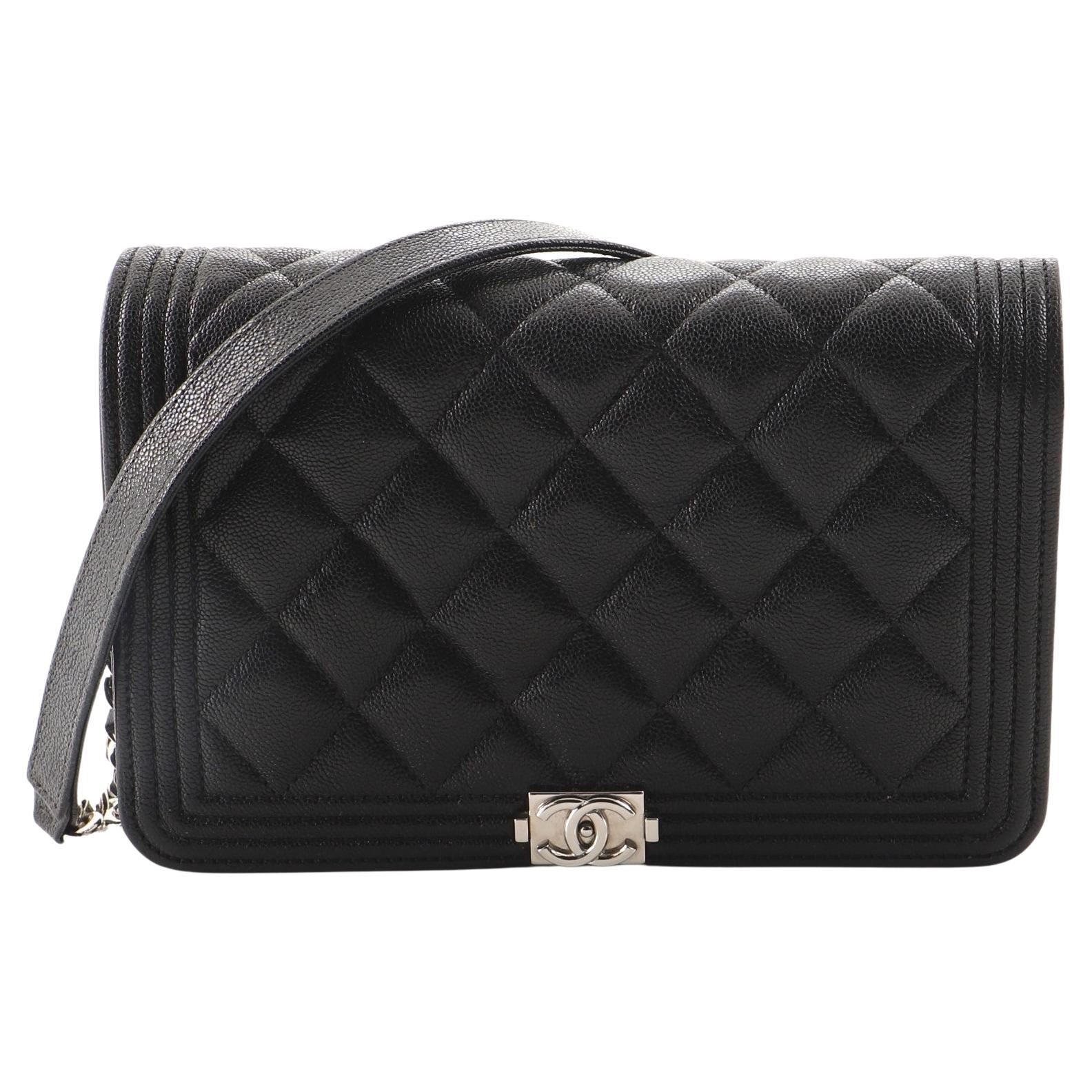 Chanel Boy Wallet on Chain Quilted Caviar