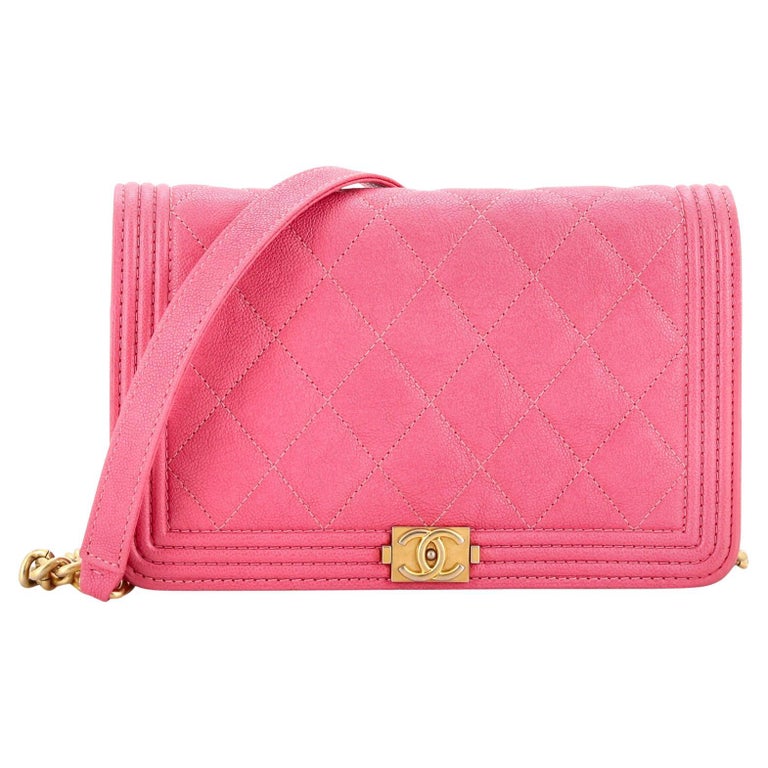 Chanel Boy Wallet on Chain Quilted Caviar For Sale at 1stDibs