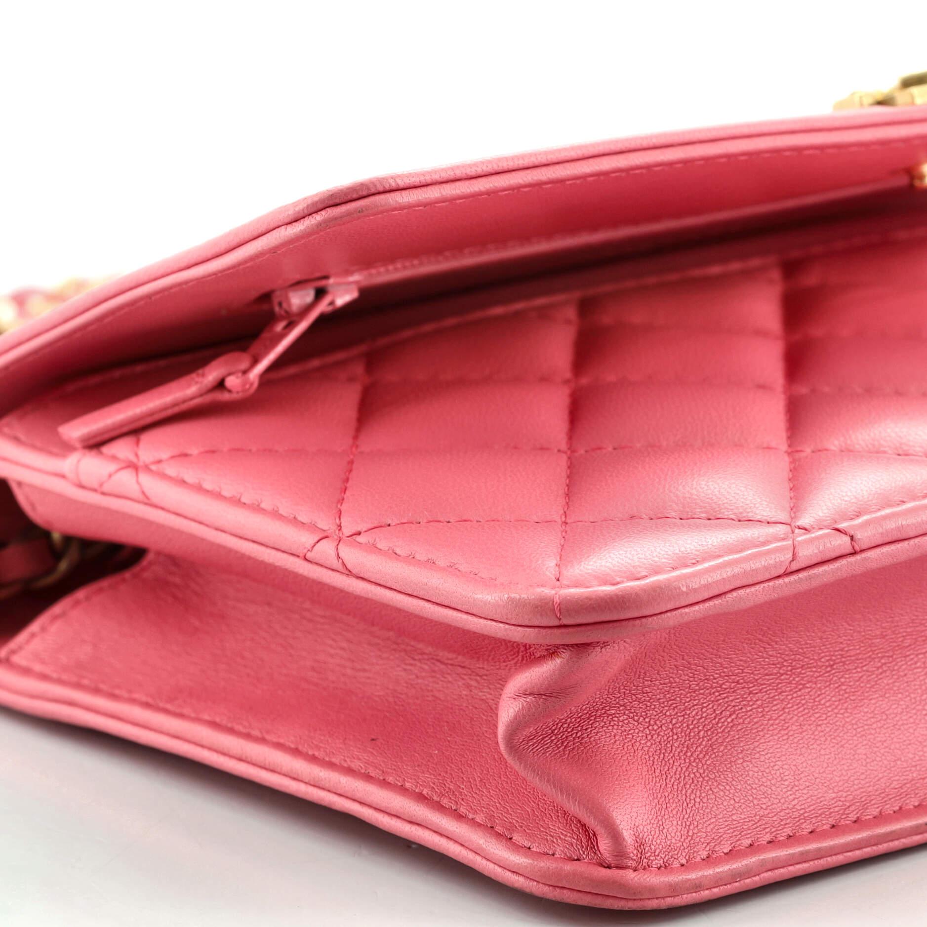 Chanel Boy Wallet on Chain Quilted Lambskin In Good Condition In NY, NY