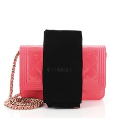 Chanel Boy Wallet on Chain Quilted Patent
