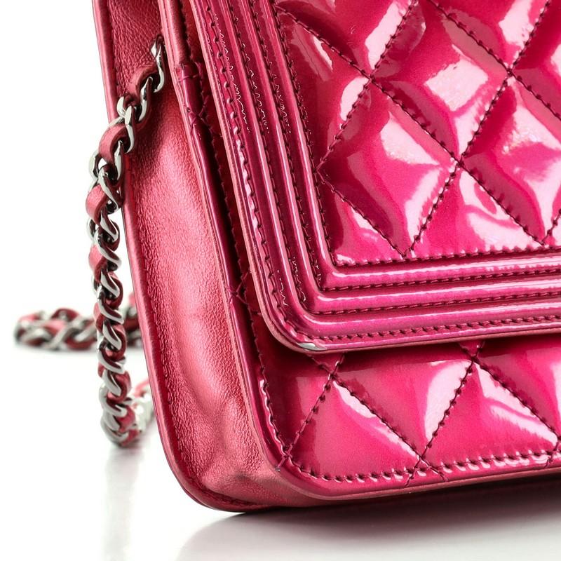 Chanel Boy Wallet on Chain Quilted Patent 1