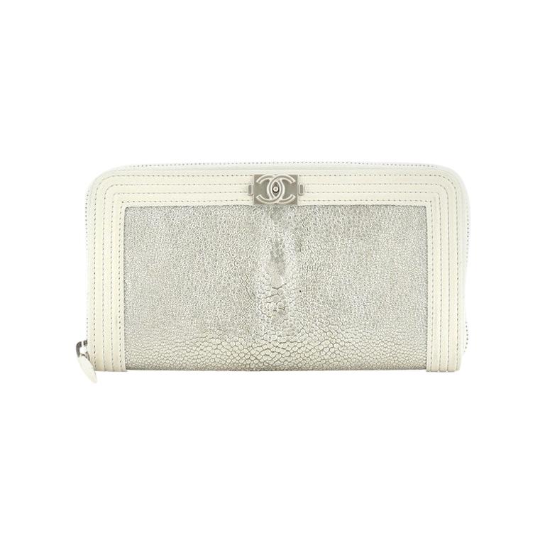 Chanel Boy Zip Around Wallet Galuchat Long at 1stDibs