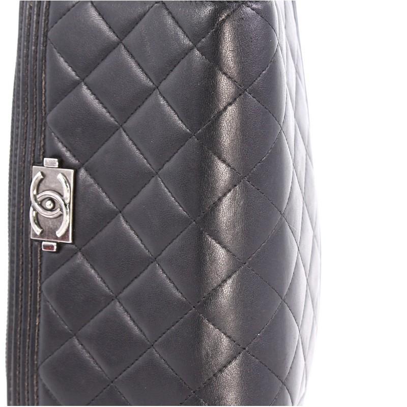 Chanel Boy Zip Around Wallet Quilted Lambskin Long 1