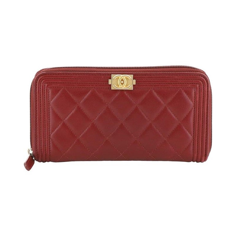 Chanel Boy Zip Around Wallet Quilted Lambskin Long at 1stDibs boy