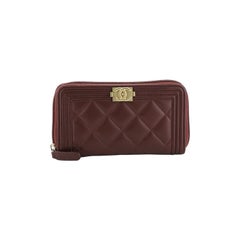 Chanel Boy Zip Around Wallet Quilted Lambskin Small Chanel Boy Zip Around Wallet Quilted Lambskin Small