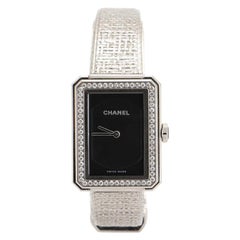 Chanel Boy·Friend Tweed Quartz Watch Stainless Steel with Diamond Bezel