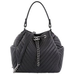 Chanel Boyish Drawstring Bag Chevron Sheepskin Small