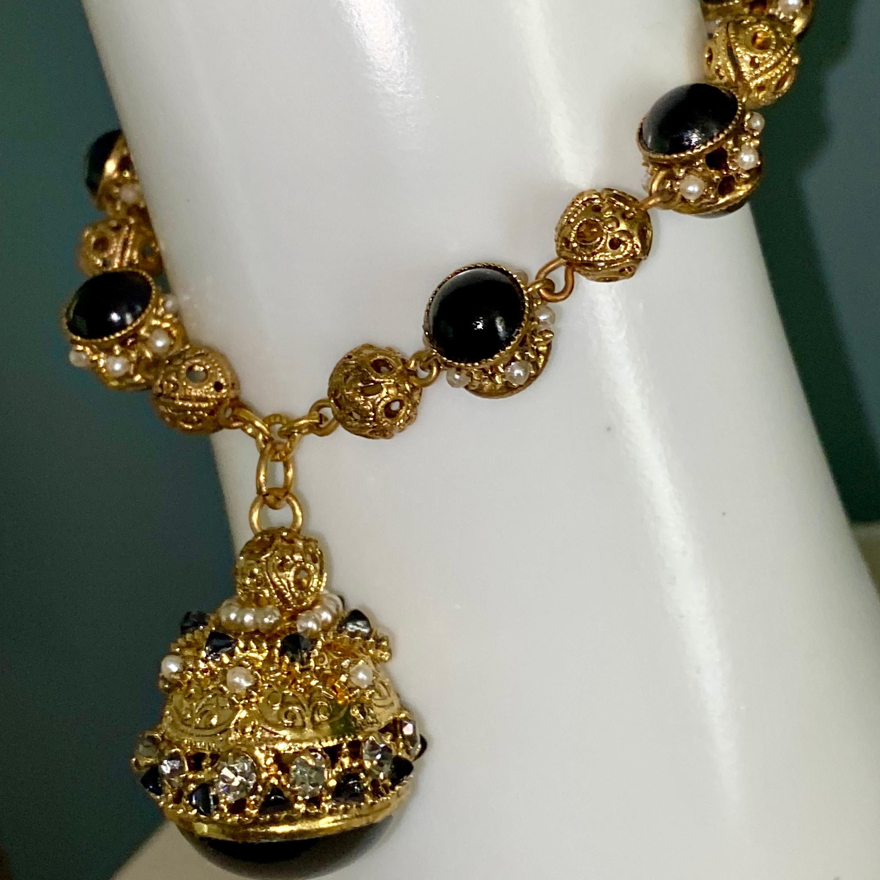 A rare 1950’s bracelet made for Chanel, by Robert Goossens.
Coco Chanel met Robert Goossens in Paris 1954. He was a highly skilled master craftsman and  designed jewellery to complement Chanel's designs, creating both unique pieces for Chanel
