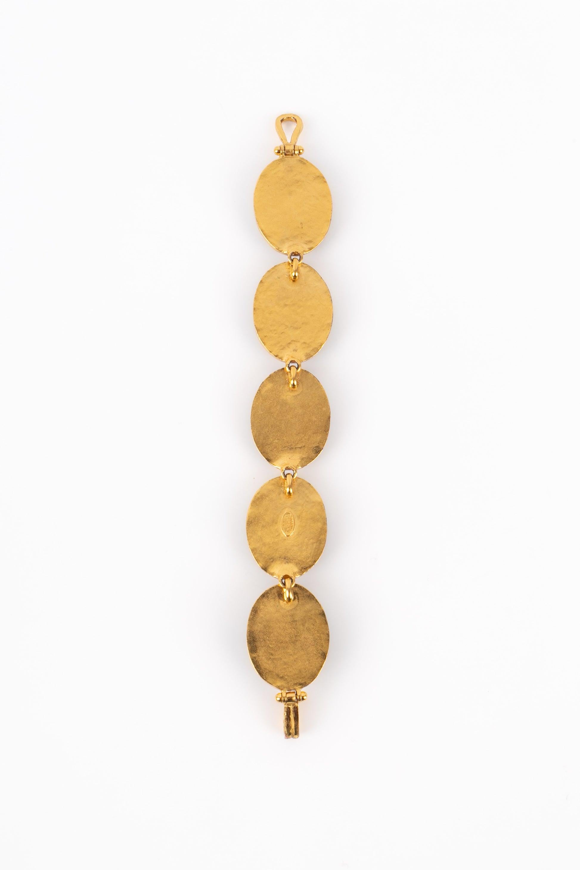 Bracciale Chanel Fall con cabochon di pietra dura blu, 1995 In condizioni ottime in vendita a SAINT-OUEN-SUR-SEINE, FR