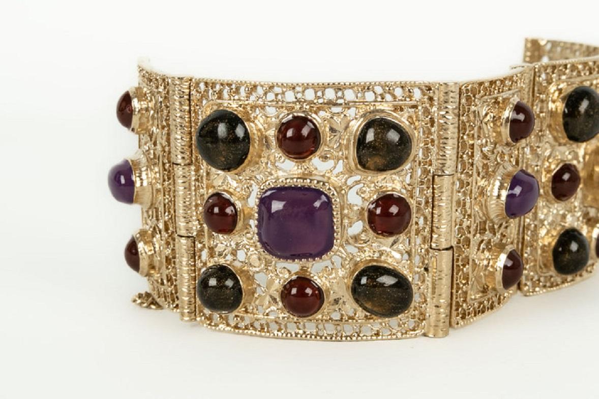 Artist Chanel Bracelet in Champagne Metal and Resin Fall, 2009