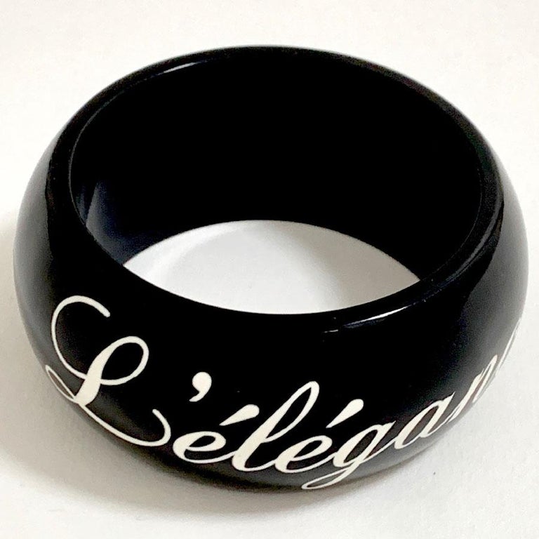 Chanel Bracelet L Elegance C Est La Ligne In Black Resin For Sale At 1stdibs
