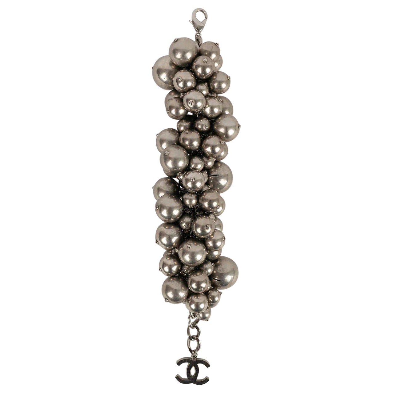Bracciale Chanel in metallo placcato argento, estate 2013 in vendita