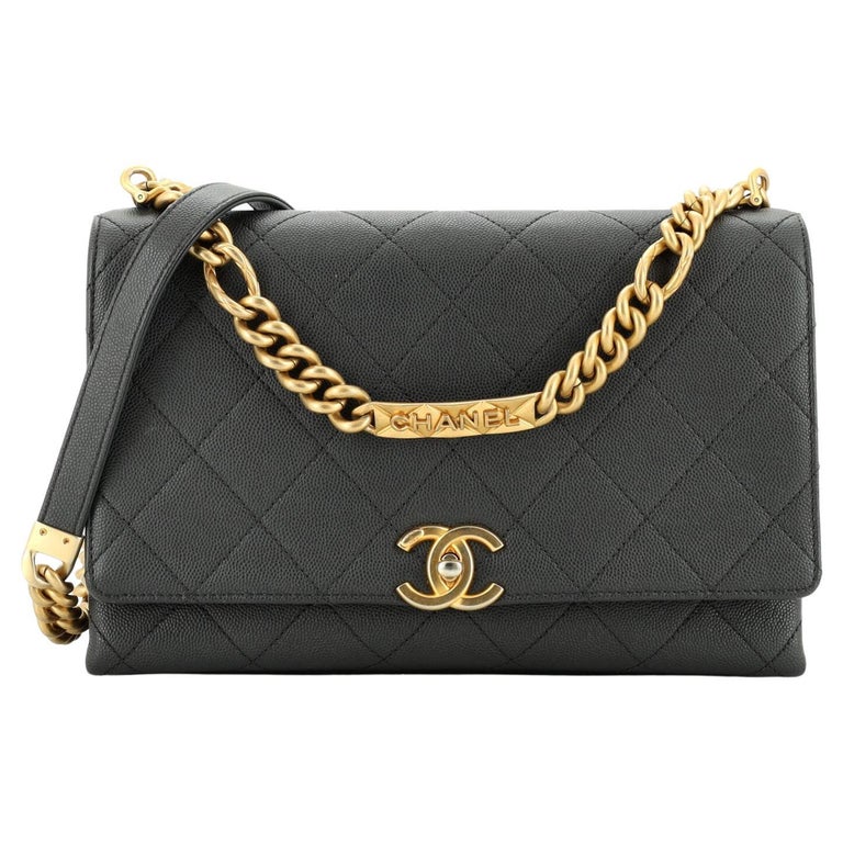 Chanel Bracelet On Chain Flap Bag Quilted Caviar Medium at 1stDibs