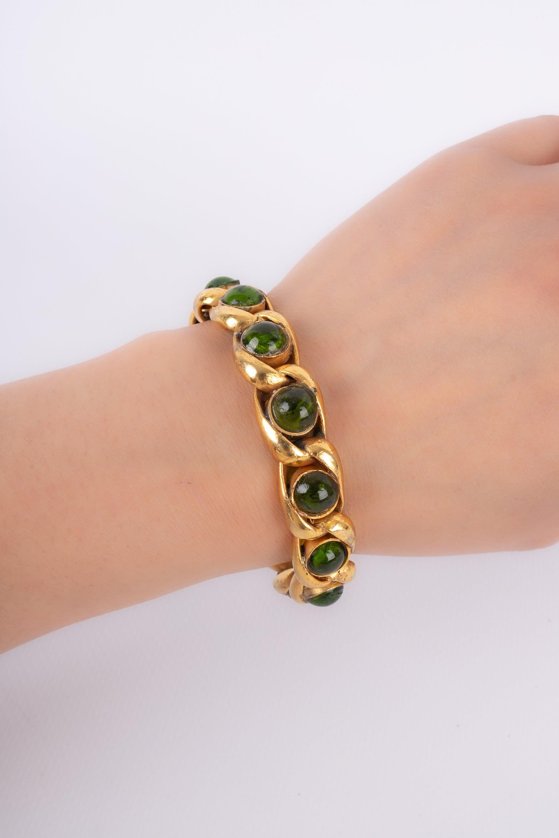 Chanel Bracelet with Green Glass Paste 3