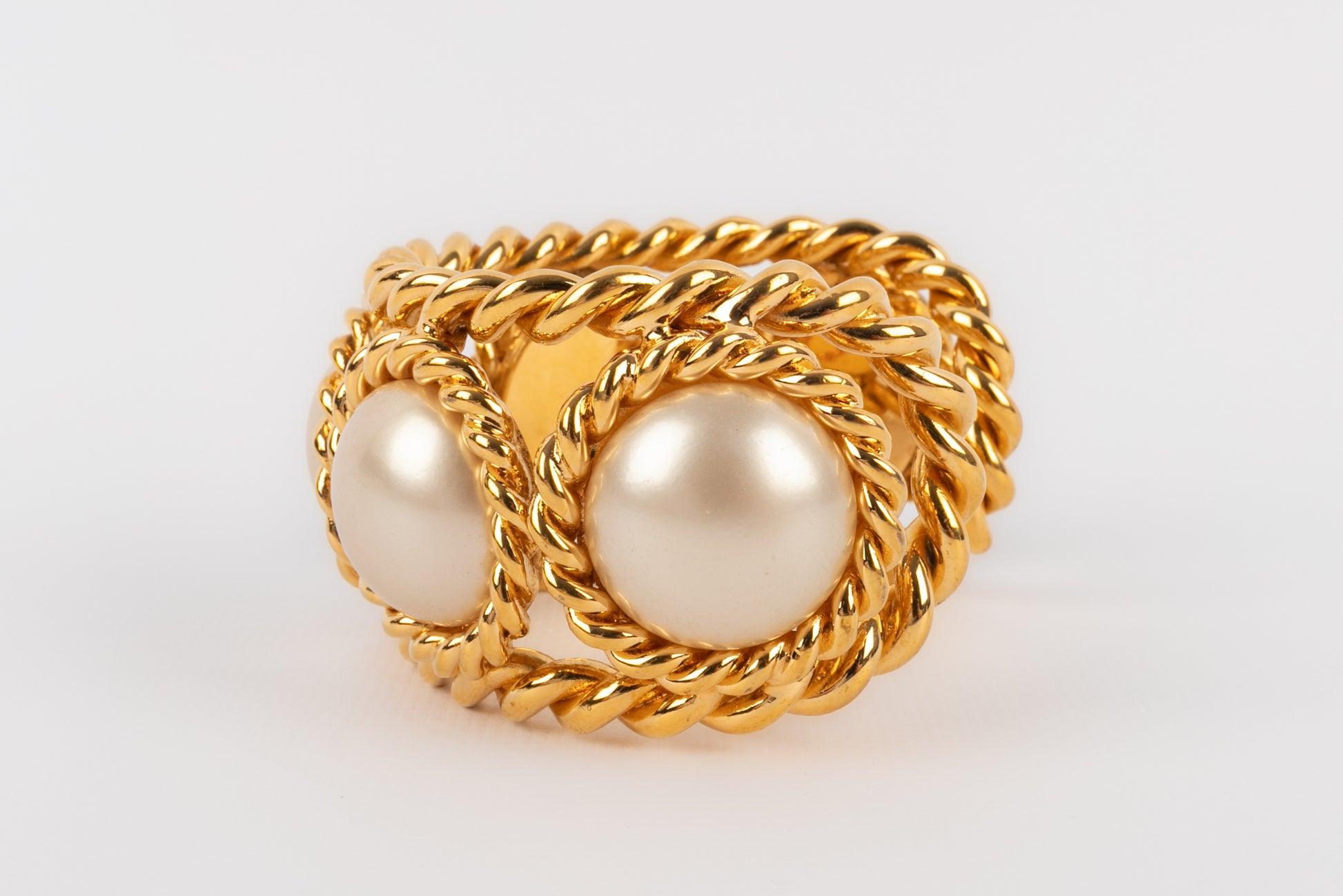 Pulsera Chanel con cabujones nacarados, años 90 en Excelente estado para la venta en SAINT-OUEN-SUR-SEINE, FR