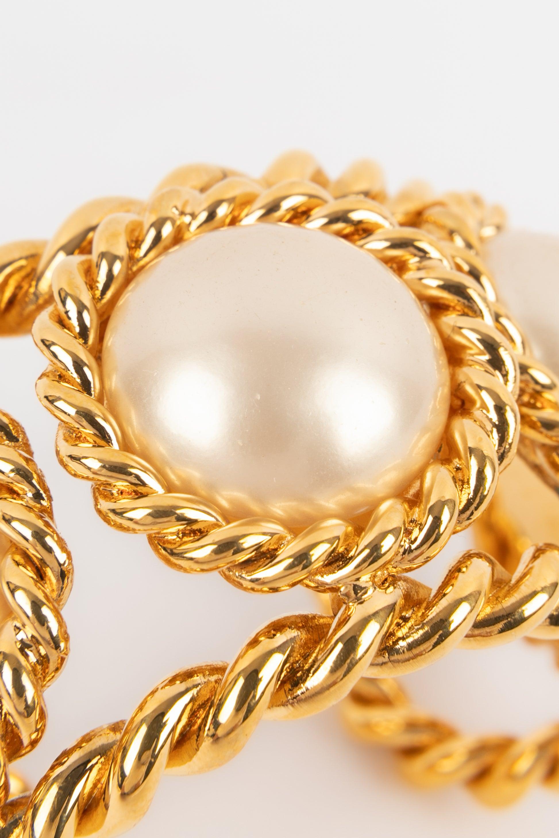 De las mujeres Pulsera Chanel con cabujones nacarados, años 90 en venta