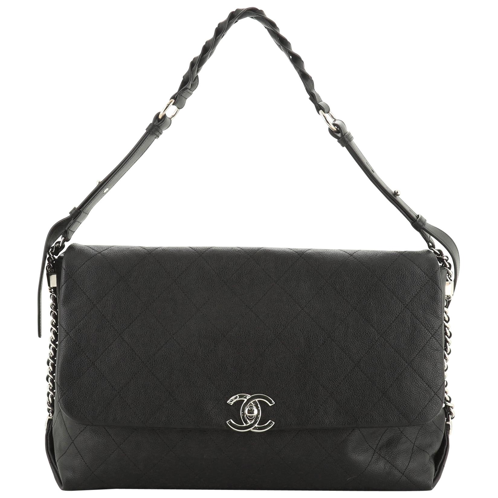 Chanel Braided With Style Flap Bag Quilted Grained Calfskin Large 