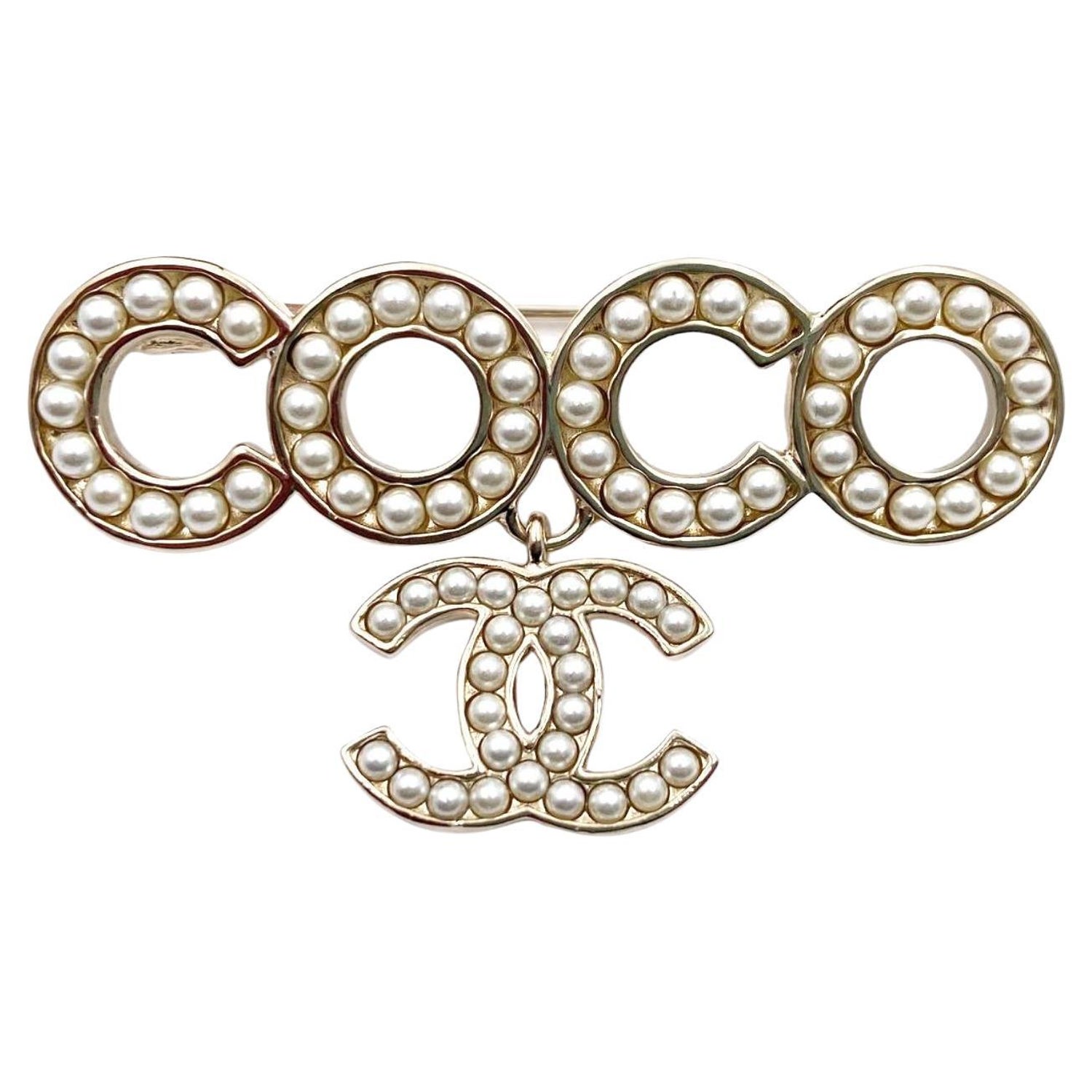 Chanel Gold Brand CC Frame Brooch Artisan