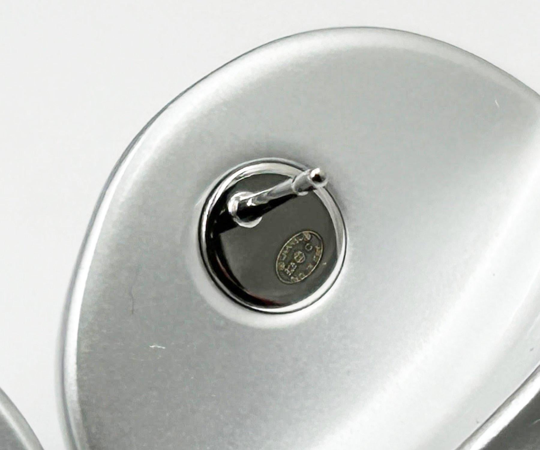 Chanel Brand New Silver Futurist Giant Piercing Earrings 1