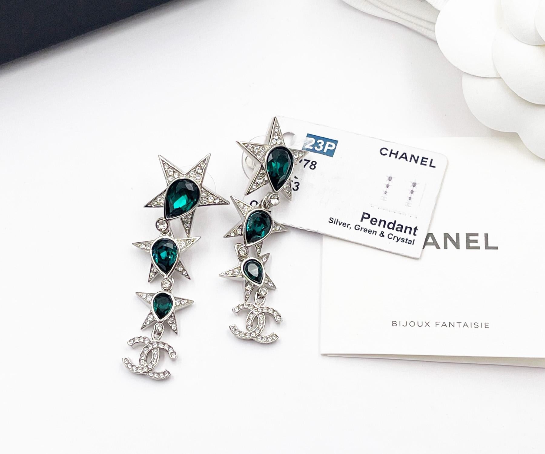 chanel star drop earrings