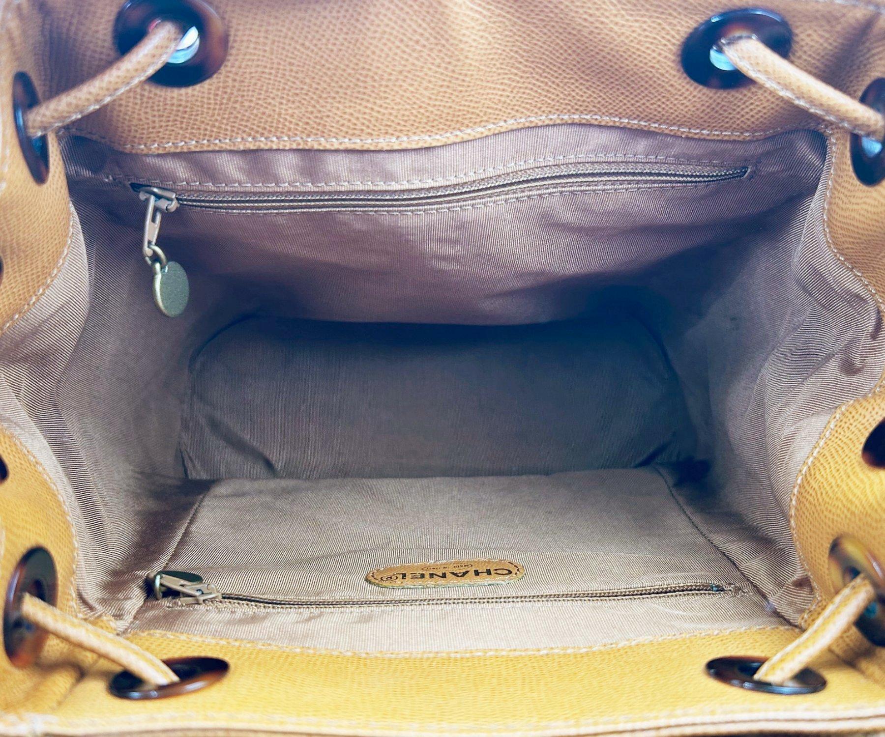 Chanel Brand New Vintage Brown Caviar Faux Tortoiseshell Backpack For Sale 1