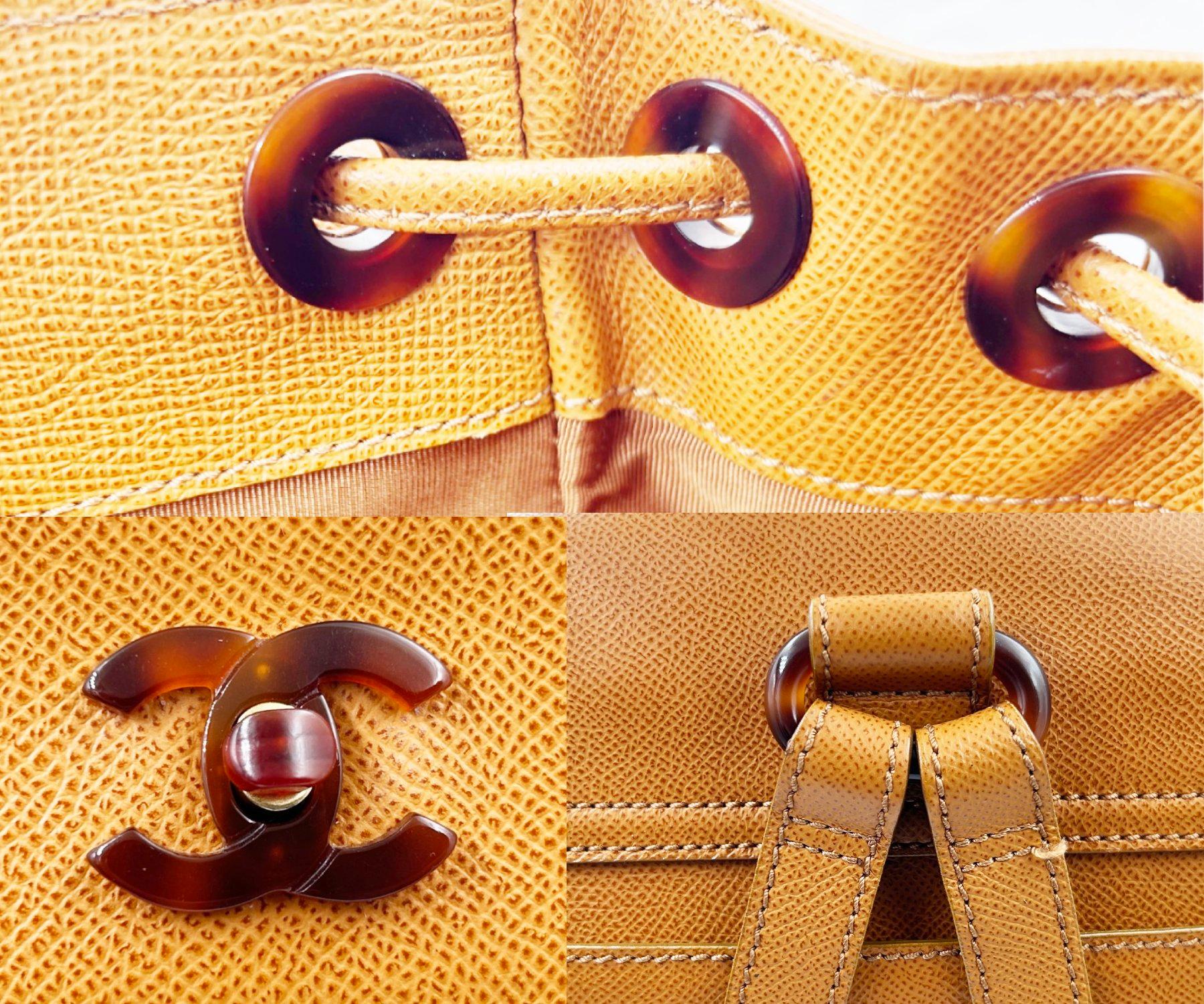 Chanel Brand New Vintage Brown Caviar Faux Tortoiseshell Backpack For Sale 3