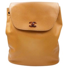 Chanel Brand New Vintage Brown Kaviar Faux Schildpatt Rucksack