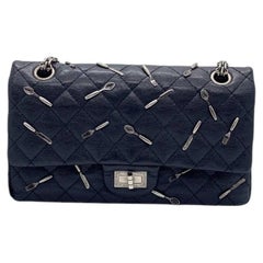 Chanel Brasserie 2.55 Reissue 225 Flap Bag Black Utensil Charms Rare