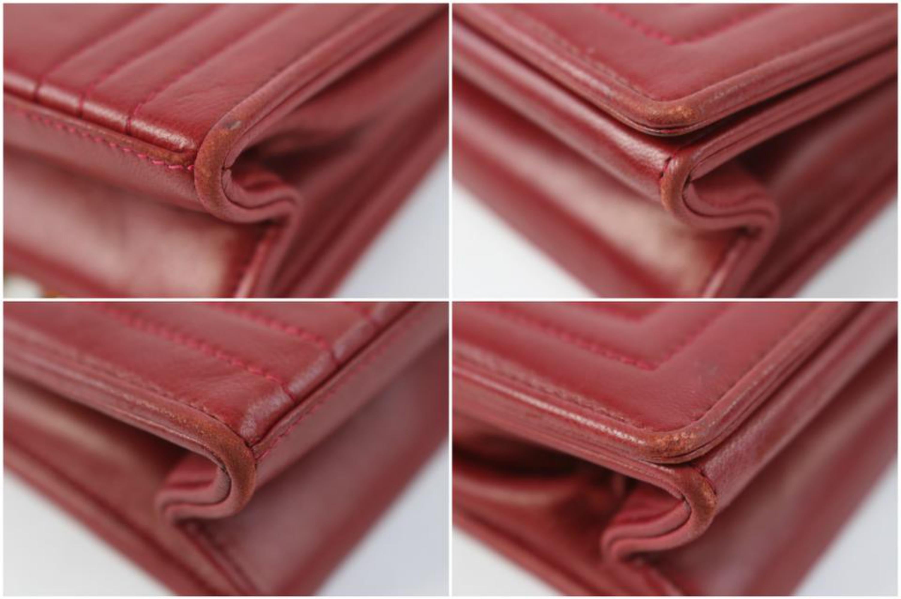 Chanel Brick Flap 05cz0717 Red Lambskin Shoulder Bag For Sale 7