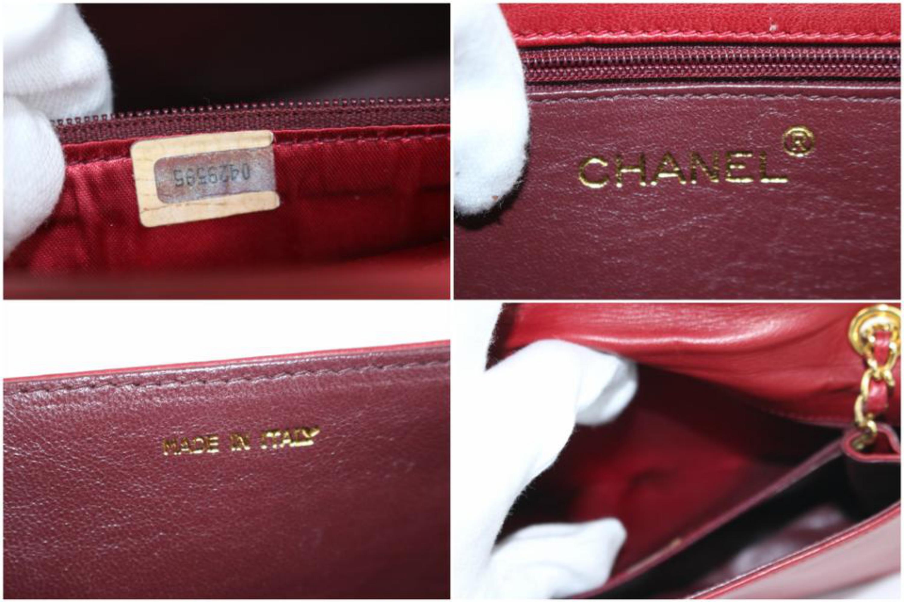 Chanel Brick Flap 05cz0717 Red Lambskin Shoulder Bag In Good Condition For Sale In Forest Hills, NY