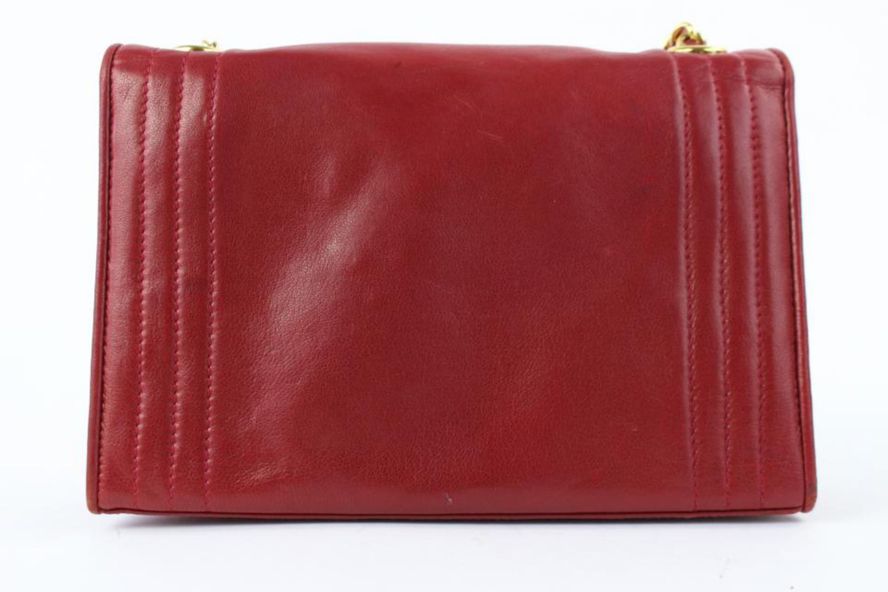 Chanel Brick Flap 05cz0717 Red Lambskin Shoulder Bag For Sale 3