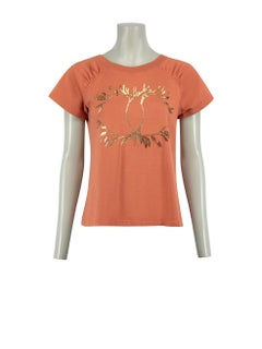 Chanel Brick Orange CC Short Sleeve T-Shirt Size XS