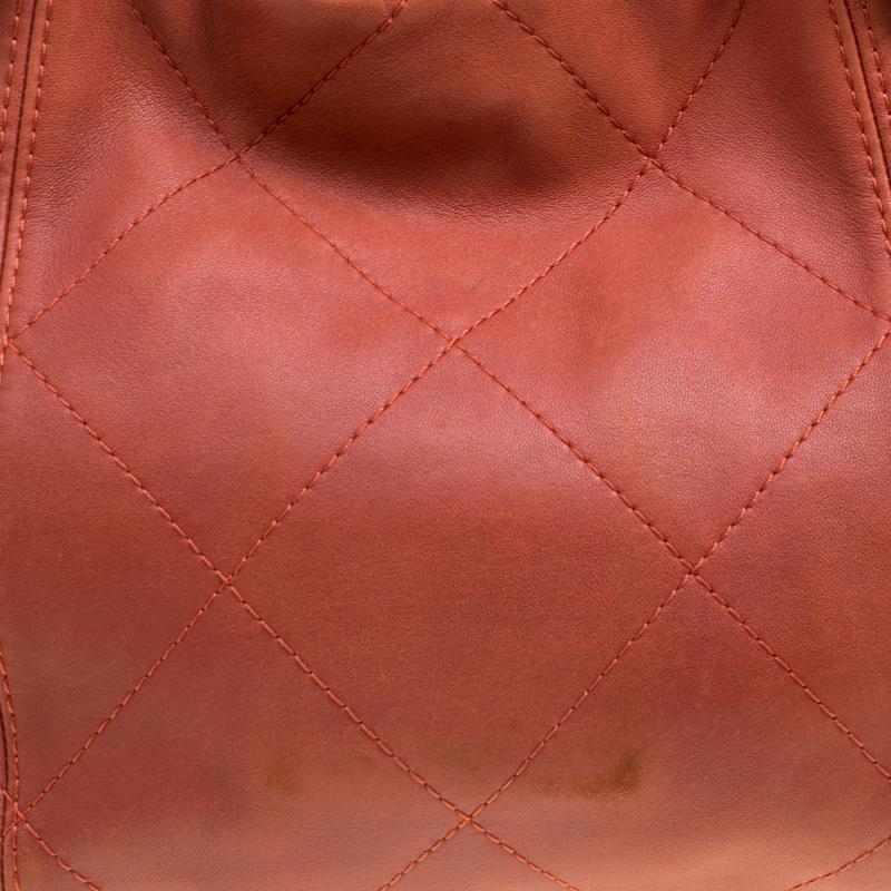 Chanel Brick Red Quilted Leather Shopper Tote 1
