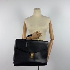 CHANEL Briefcase Black Caviar Leather Handbag 1996–1997