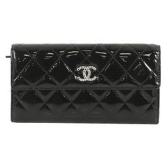 Chanel Brilliant CC Trifold Wallet Quilted Patent Long