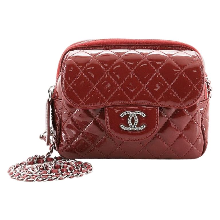 Chanel Brilliant Wallet Crossbody Bag Quilted Patent Leather Mini at ...