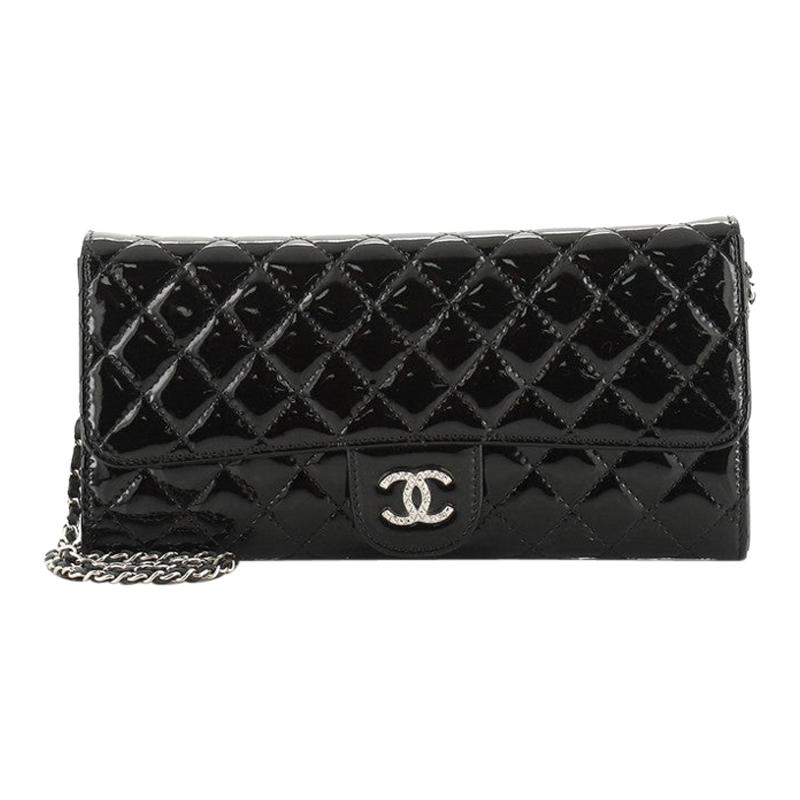 Chanel Brilliant Wallet on Chain Clutch Quilted Patent East West