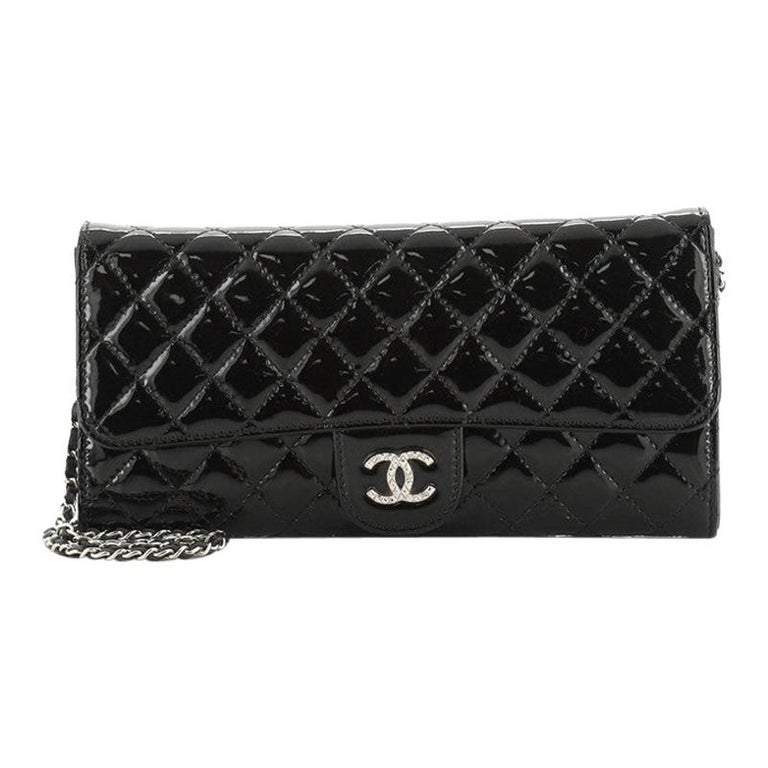 East West Leather Clutch-On-Chain