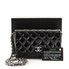 Chanel Brillant Brieftasche an Kette Gestepptes Lackleder