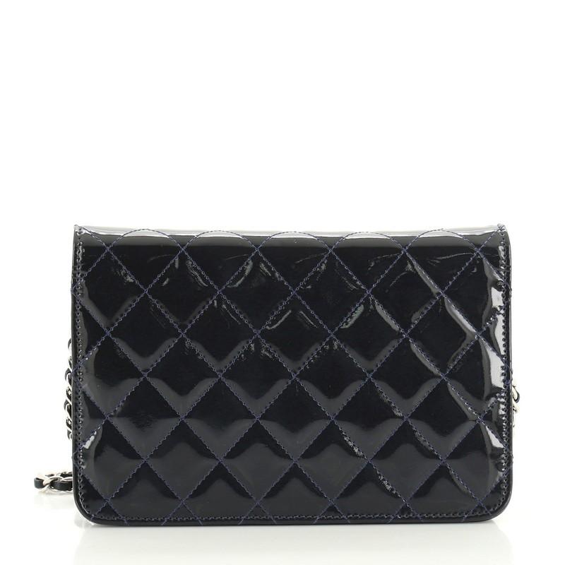 Chanel Brilliant Wallet on Chain Quilted Patent In Good Condition In NY, NY