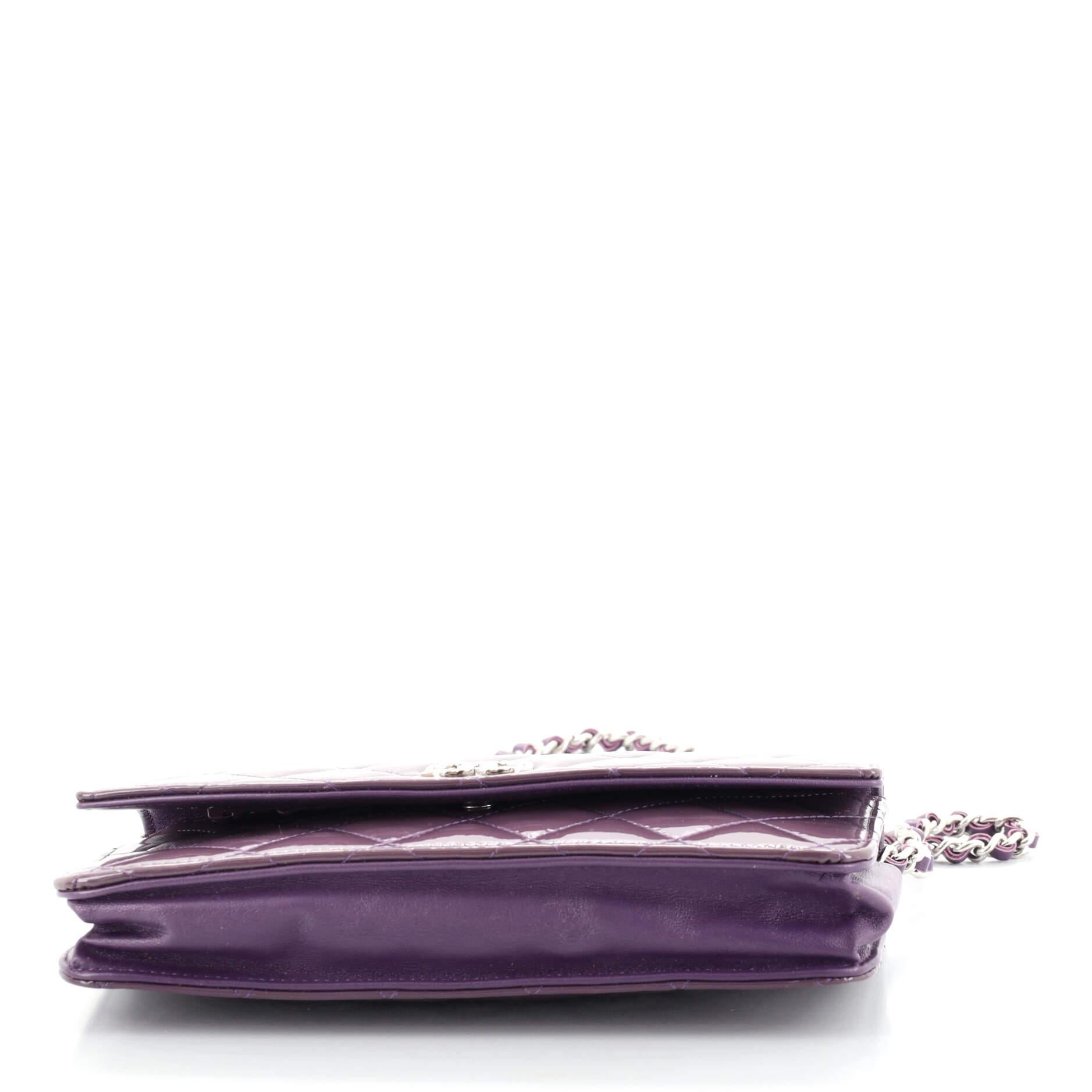 purple chanel card holder