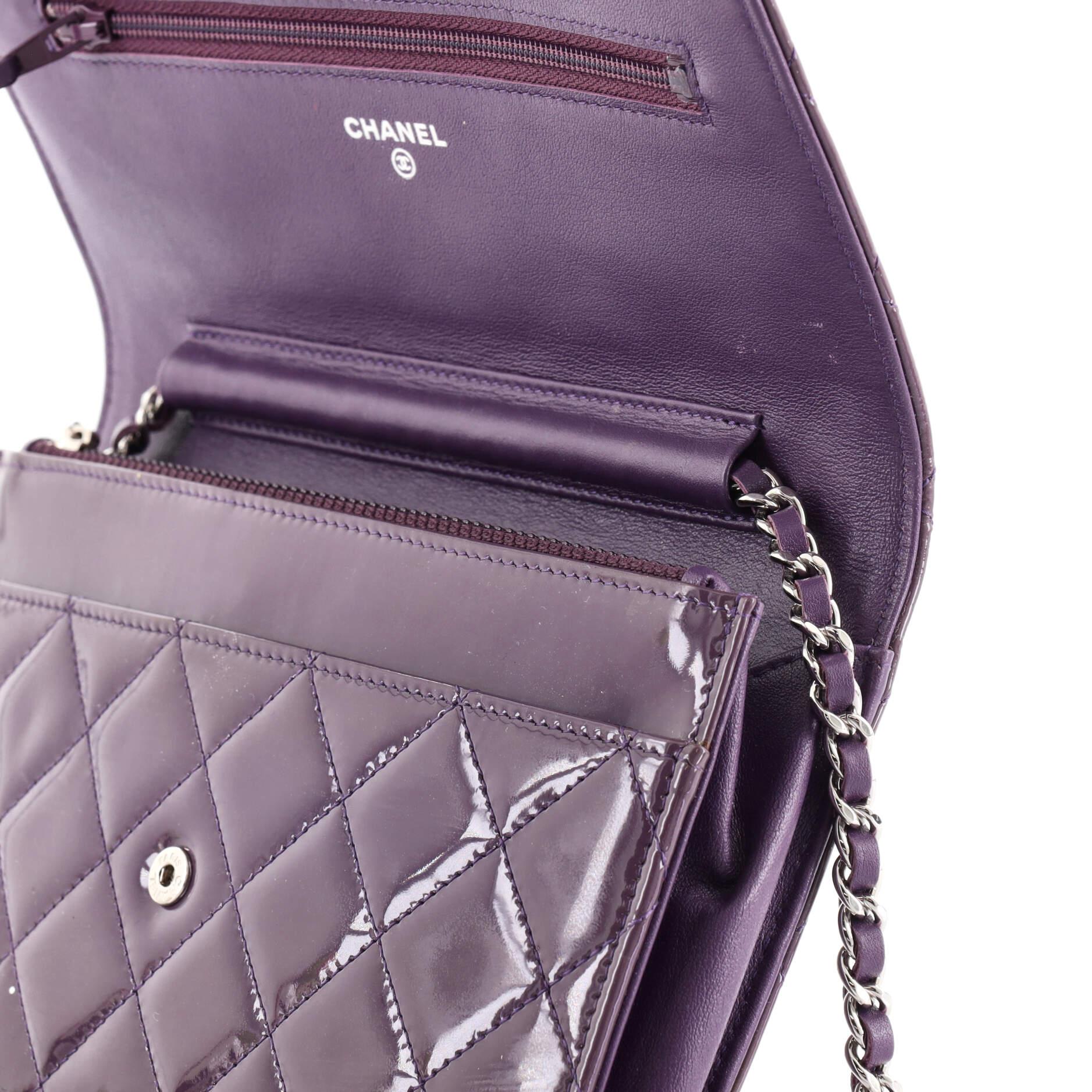 Chanel Brilliant Wallet on Chain Quilted Patent In Good Condition In NY, NY