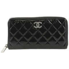 Chanel Brilliant Zip Around Wallet Quilted Patent Long