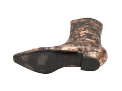 Chanel Bronze & Black Metallic Pointed-Toe Boots